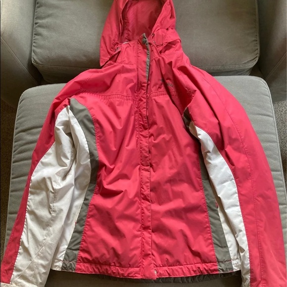 Pink gray white Columbia winter coat size large - Picture 1 of 3